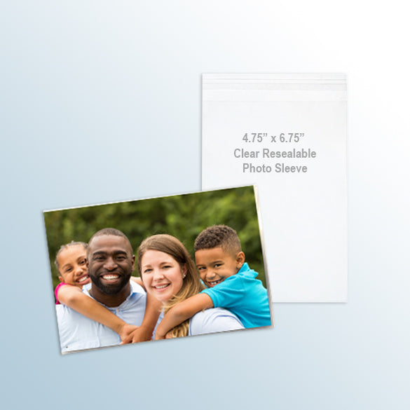 4.75 x 6.75 Clear Re-Sealable Photo Sleeves – Tribute Displays
