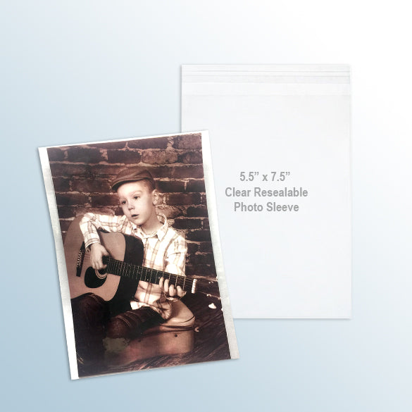 5.5" x 7.5" Clear Re-Sealable Photo Sleeves